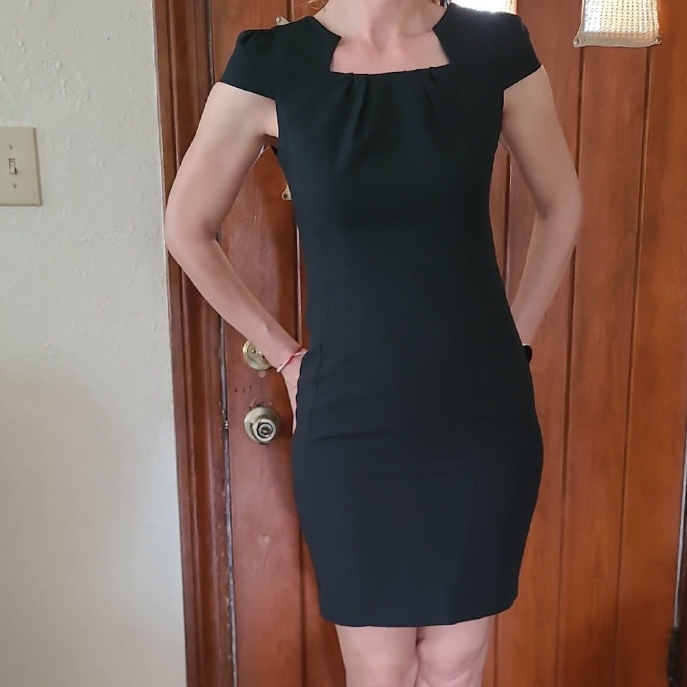 New Look Black Square-Neck Mini Dress